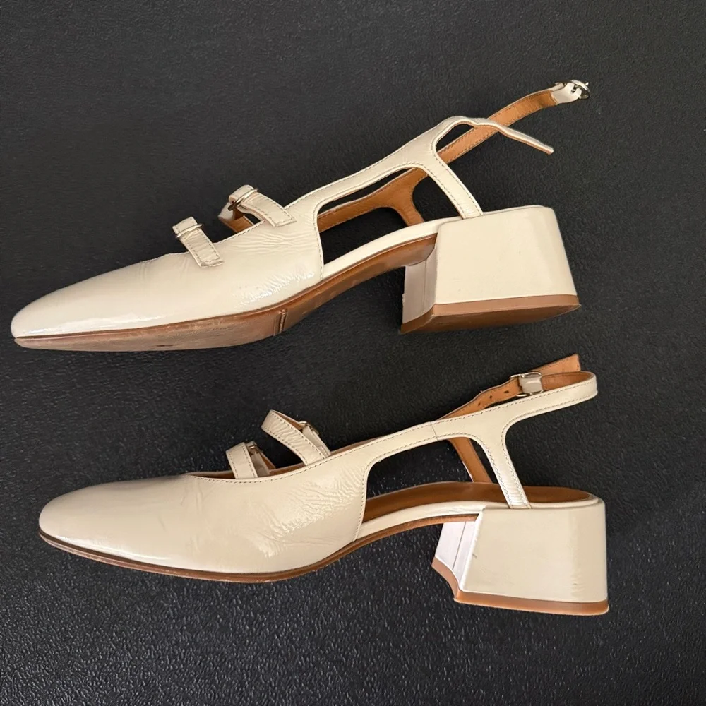 Sezane Paula Babies Shoes Cream Patent leather size 38 7.5 - Picture 12 of 12